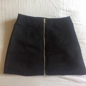 Black mini skirt with gold zipper